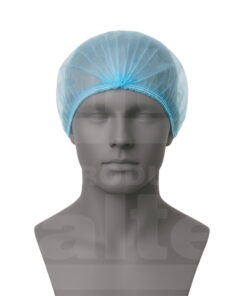 Gorro de propileno de color azul plegado en acordeón